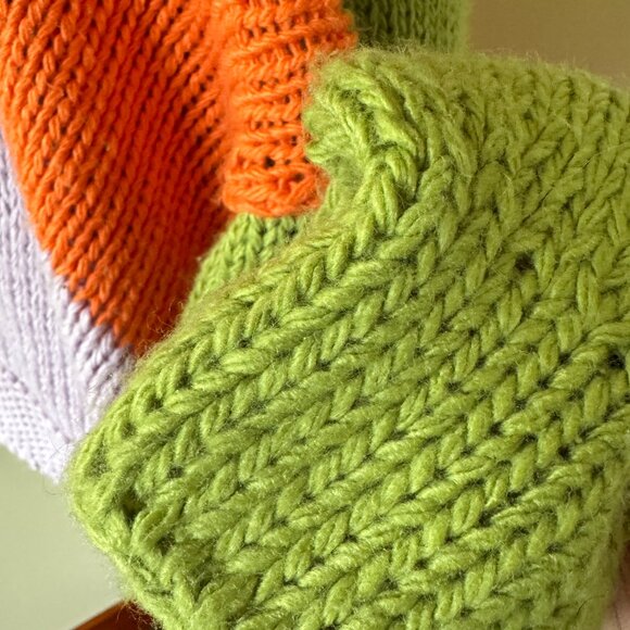 Davi & Dani Colourblock Chunky Knit Dopamine Dressing Cardigan S/M - Picture 7 of 9